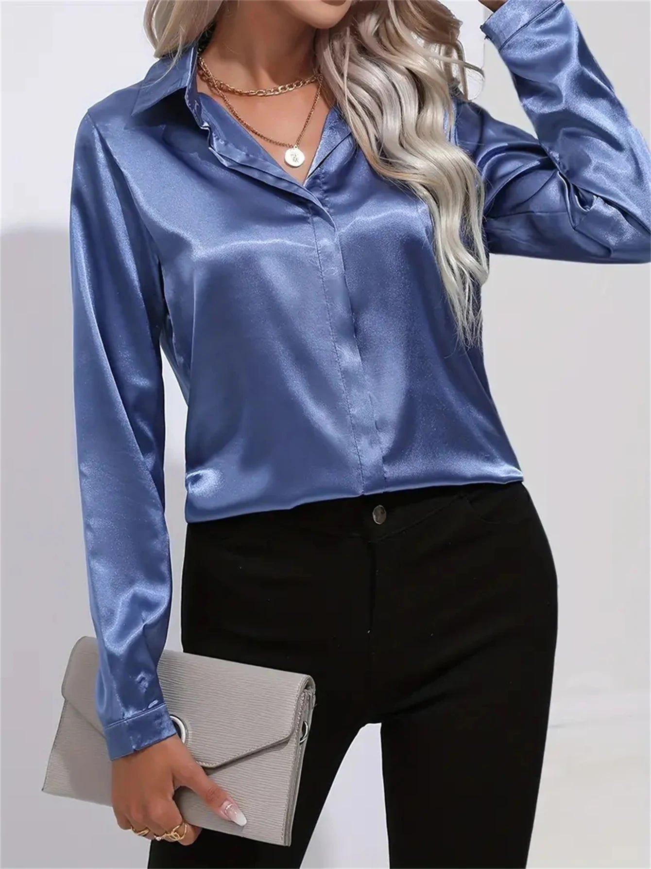 חולצה - Satin Long Sleeve