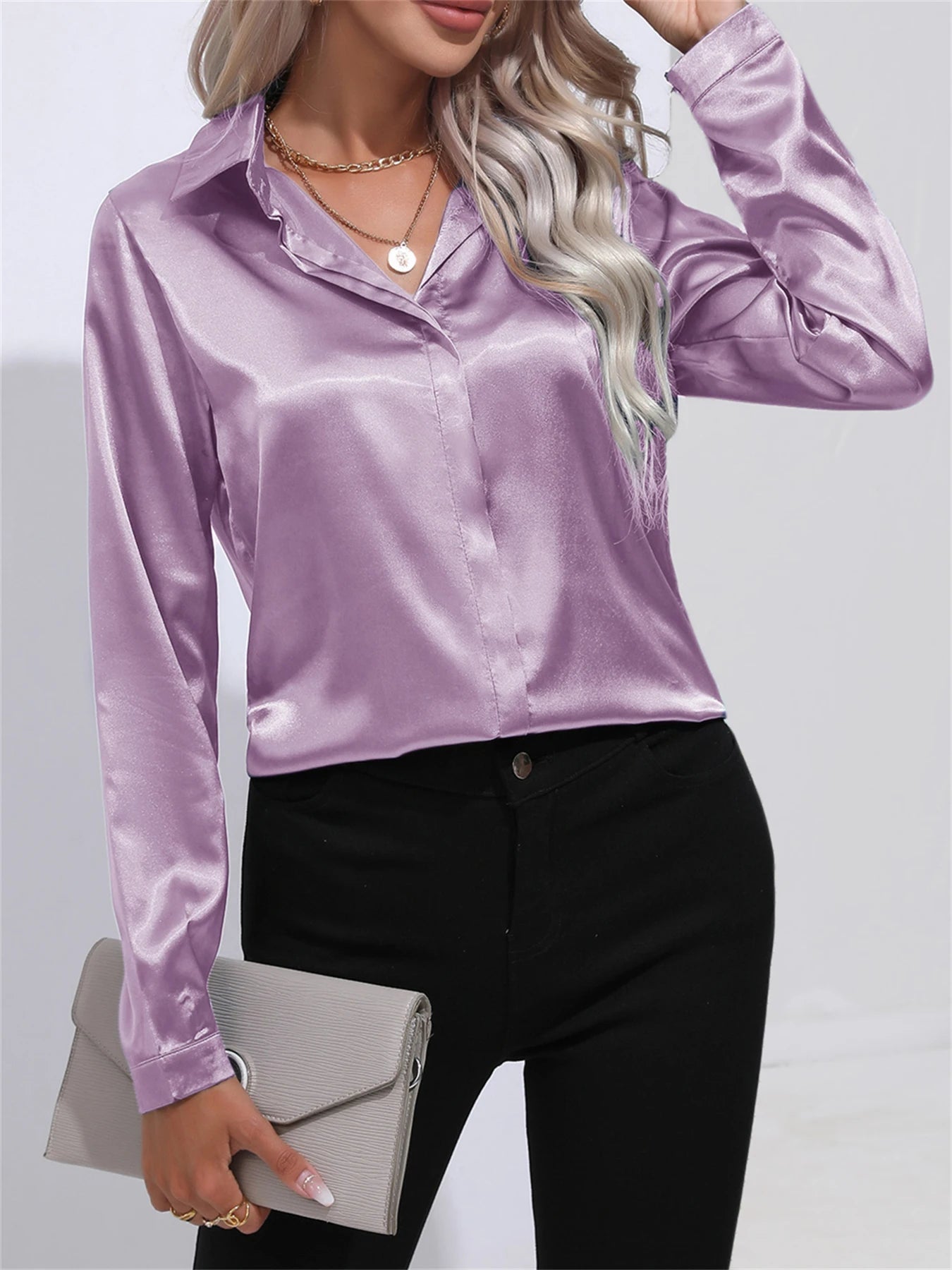 חולצה - Satin Long Sleeve